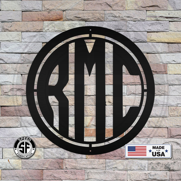 Round Initial Monogram Sign