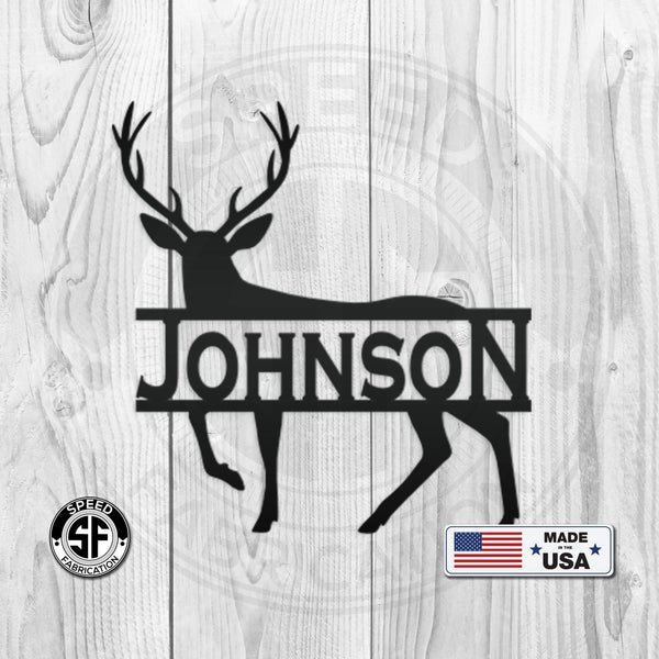 Personalized Deer Monogram Metal Sign