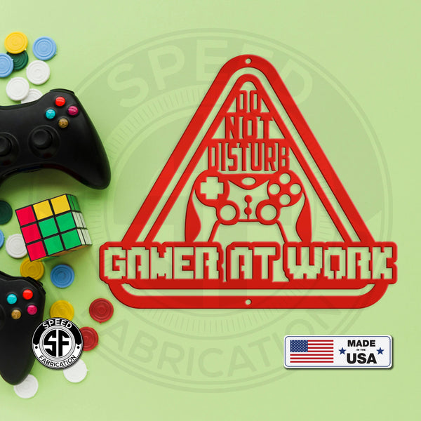 Do Not Disturb Gamer At Work Metal Sign