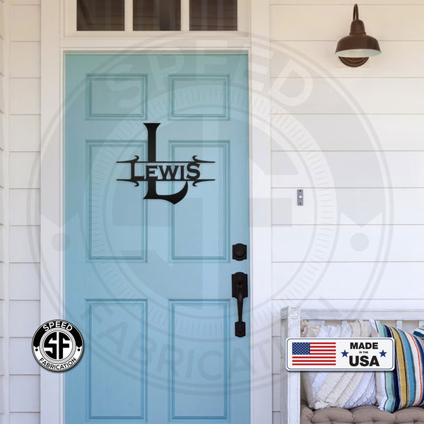 Personalized Gothic Monogram Metal Sign