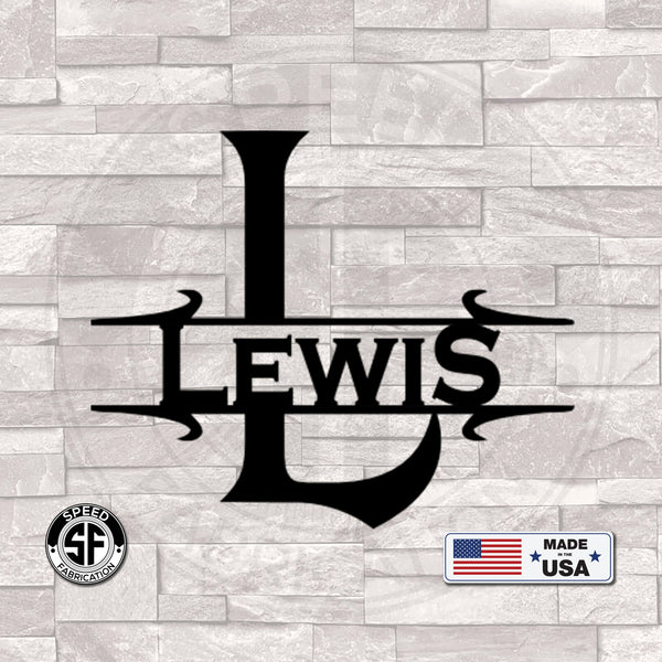 Personalized Gothic Monogram Metal Sign