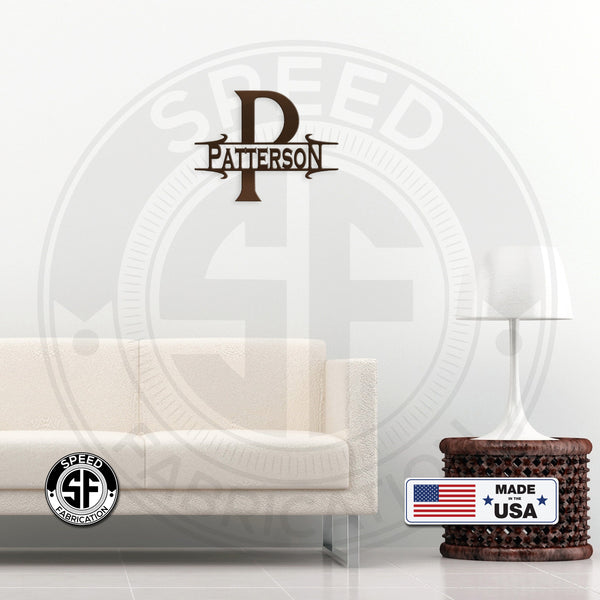 Personalized Gothic Monogram Metal Sign