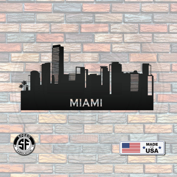 Miami Skyline Metal Sign