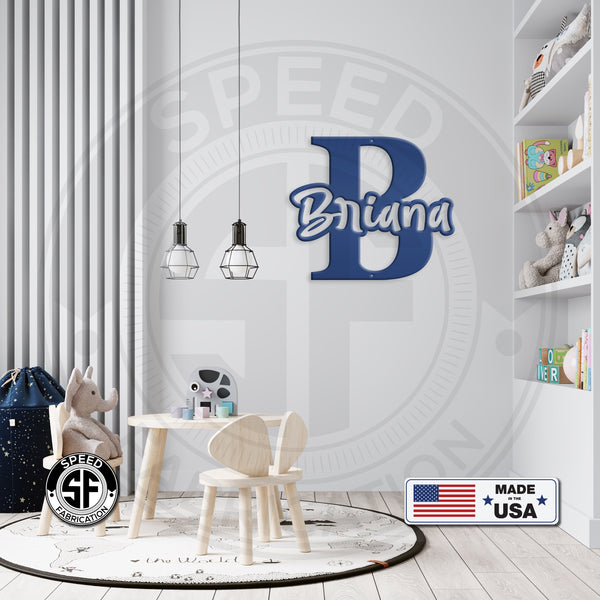 Personalized Name with Monogram Metal Sign