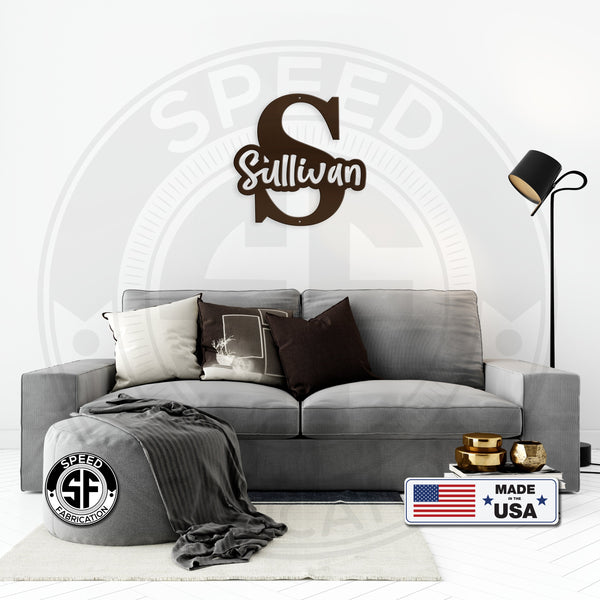Personalized Name with Monogram Metal Sign