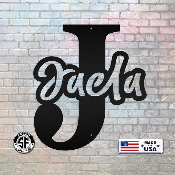 Personalized Name with Monogram Metal Sign
