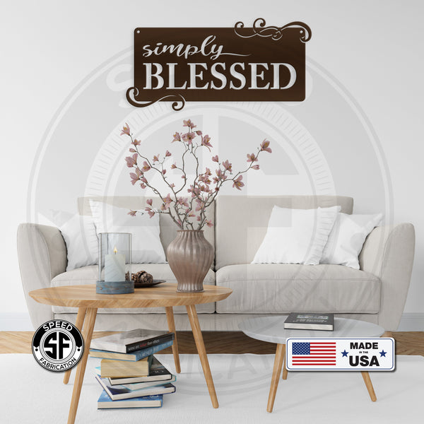 Simply Blessed Home Décor Metal Sign