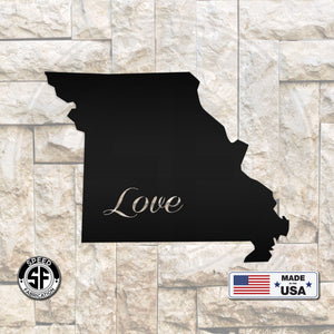 Love State Metal Sign
