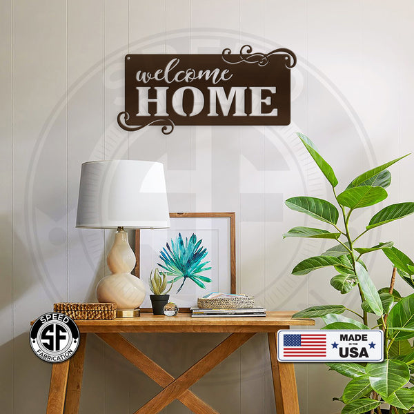 Welcome Home Metal Sign