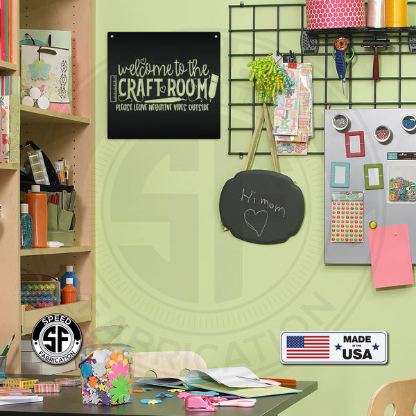 Welcome To The Craft Room Metal Sign