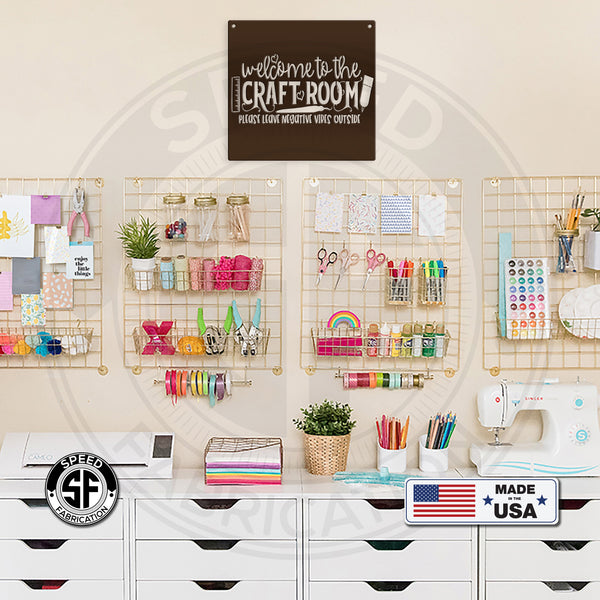 Welcome To The Craft Room Metal Sign