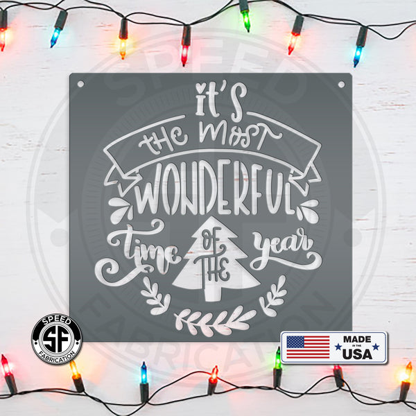 It's The Most Wonderful Time Of The Year Christmas Metal Sign