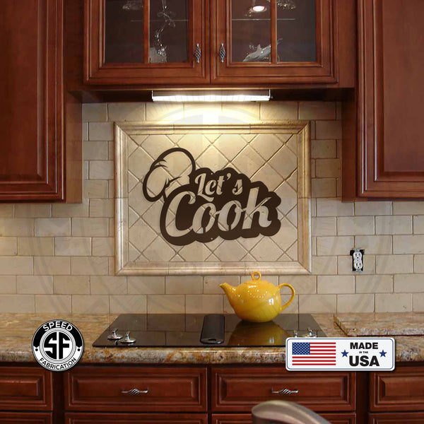 Let's Cook Kitchen Metal Sign
