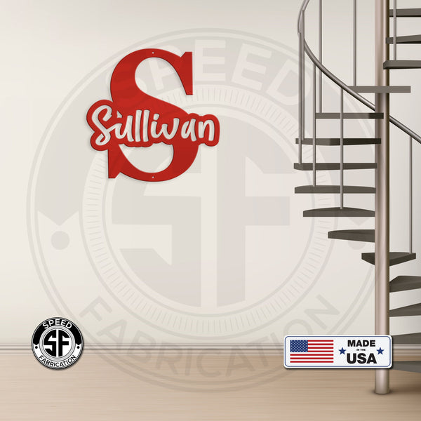 Personalized Name with Monogram Metal Sign