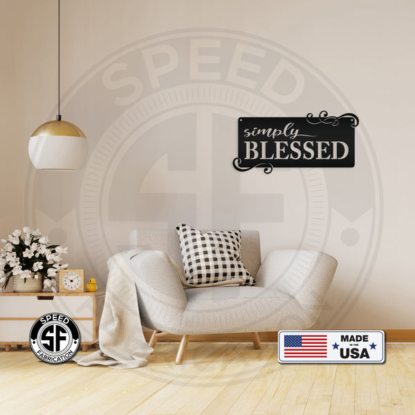 Simply Blessed Home Décor Metal Sign