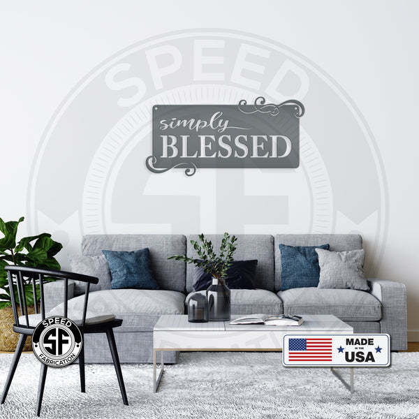 Simply Blessed Home Décor Metal Sign