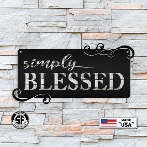 Simply Blessed Home Décor Metal Sign