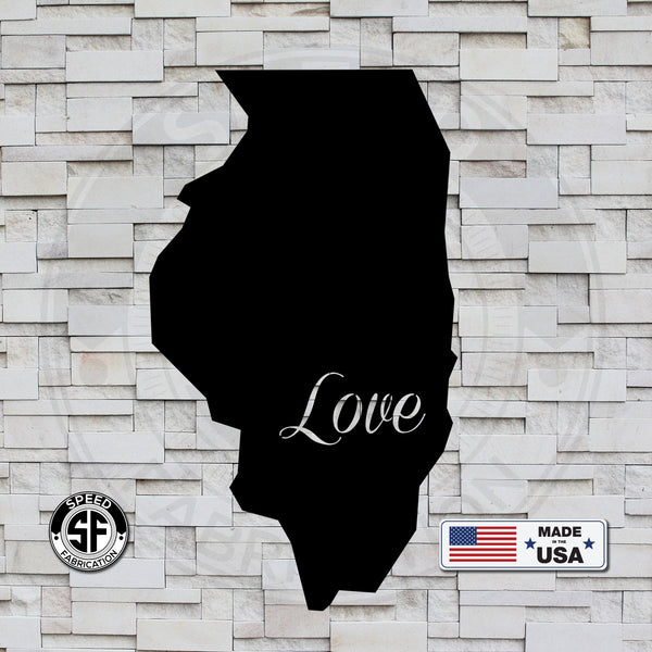 Love State Metal Sign