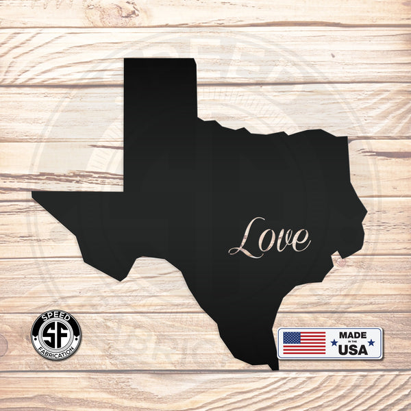 Love State Metal Sign