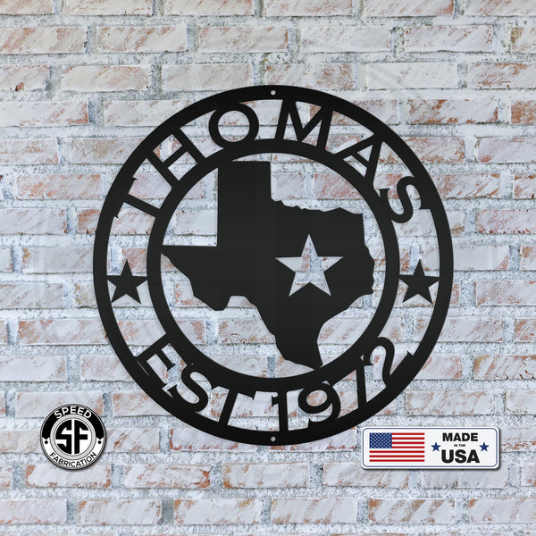 State Sign with Last Name - Choose Your State