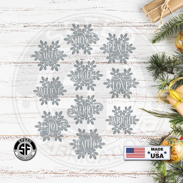 Snowflake with Inspirational Words Metal Christmas/Holiday Ornament