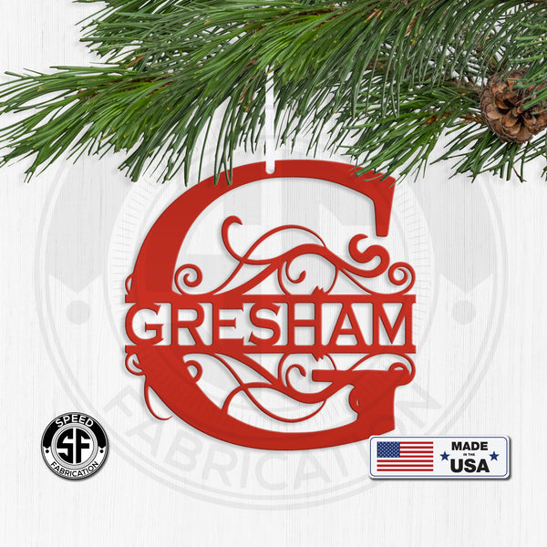 Personalized Monogram Metal Christmas/Holiday Ornament
