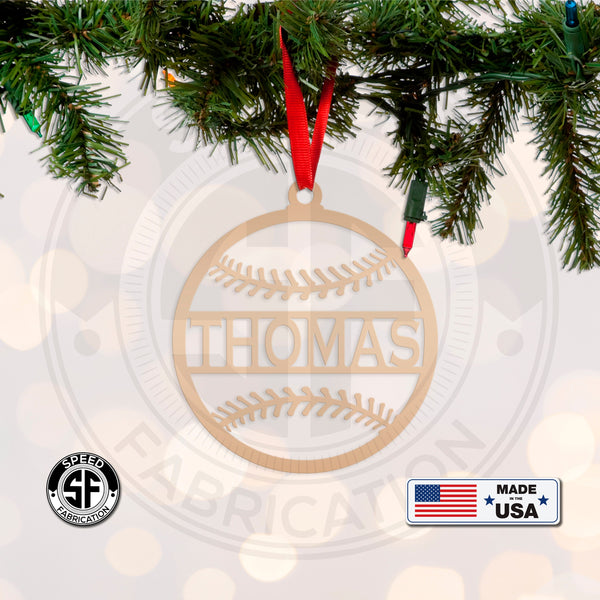 Personalized Baseball Metal Christmas/Holiday Ornament