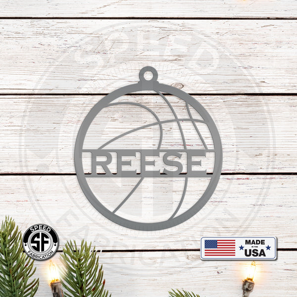 Personalized Basketball Metal Christmas/Holiday Ornament