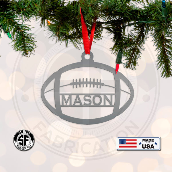 Personalized Football Metal Christmas/Holiday Sign