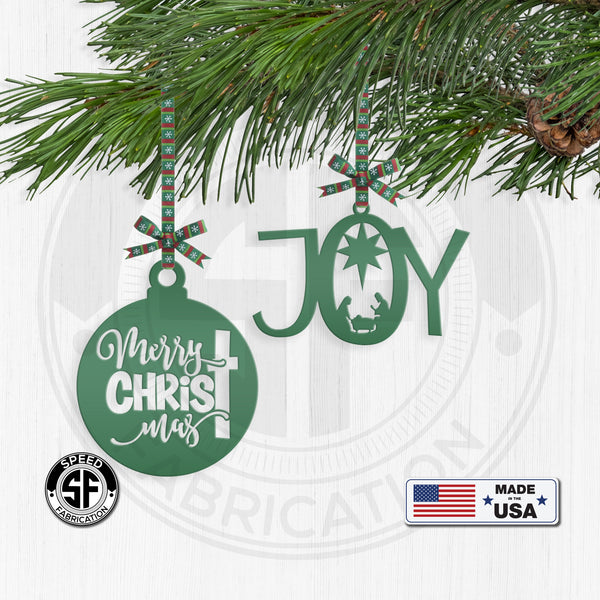 Assorted Christian Themed Metal Christmas/Holiday Ornaments
