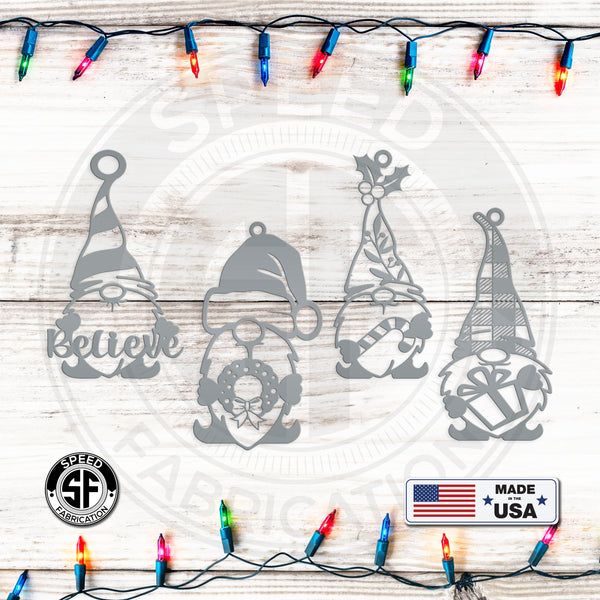 Assorted Gnomes Metal Christmas/Holiday Ornaments