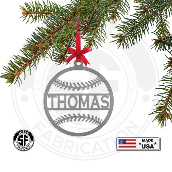 Personalized Baseball Metal Christmas/Holiday Ornament