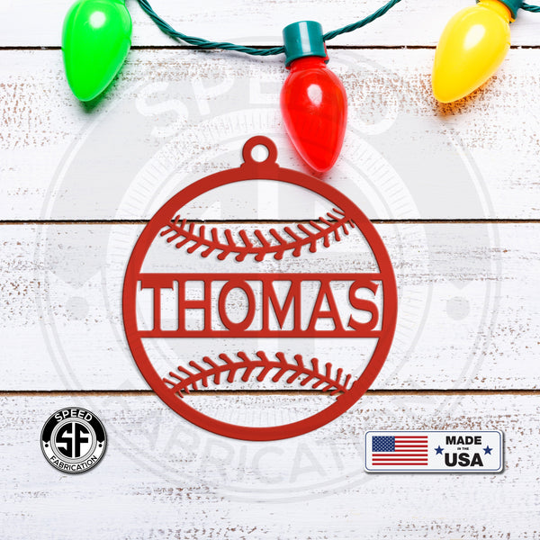 Personalized Baseball Metal Christmas/Holiday Ornament