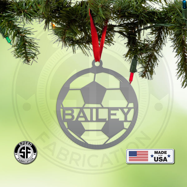 Personalized Soccer Metal Christmas/Holiday Ornament