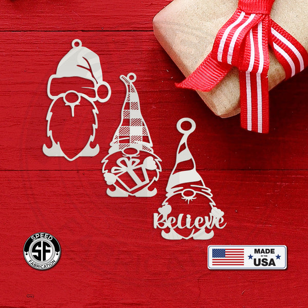 Assorted Gnomes Metal Christmas/Holiday Ornaments