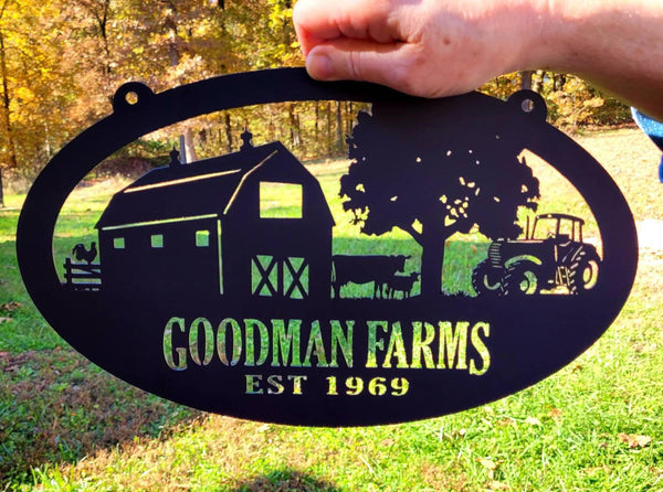 Farm Sign Family Name Metal Sign | Personalized Ranch Panel | Outdoor Address Plaque | Rustic Home Decor | Homestead Gift | Century Farm