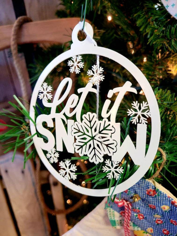Assorted Snow Themed Metal Christmas/Holiday Ornaments