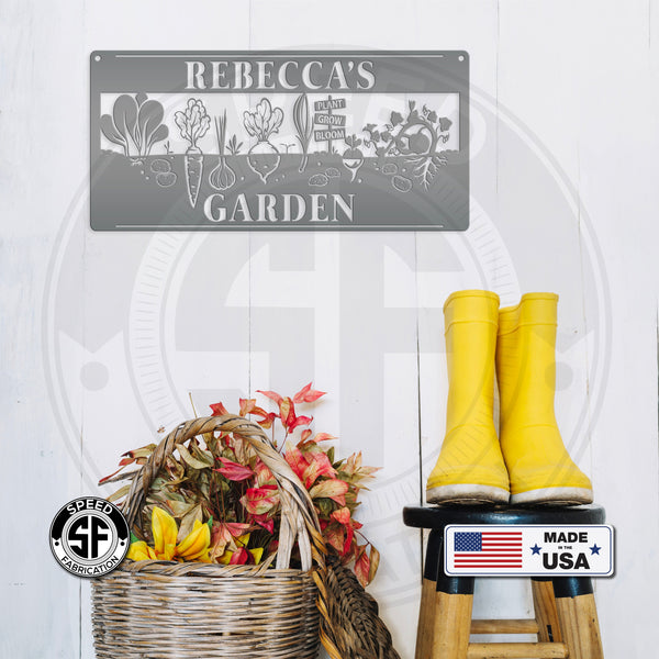 Personalized Vegetable Garden Metal Sign