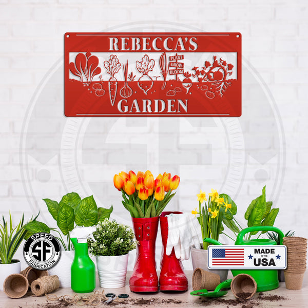 Personalized Vegetable Garden Metal Sign
