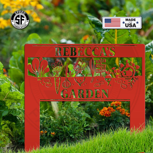 Personalized Vegetable Garden Metal Yard Stake Sign
