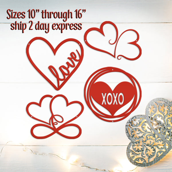 Assorted Red Valentine Hearts / Valentine Gift Metal Signs