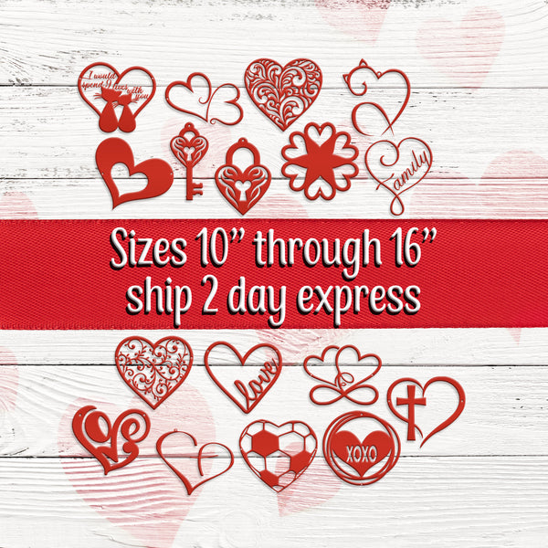 Assorted Red Valentine Hearts / Valentine Gift Metal Signs