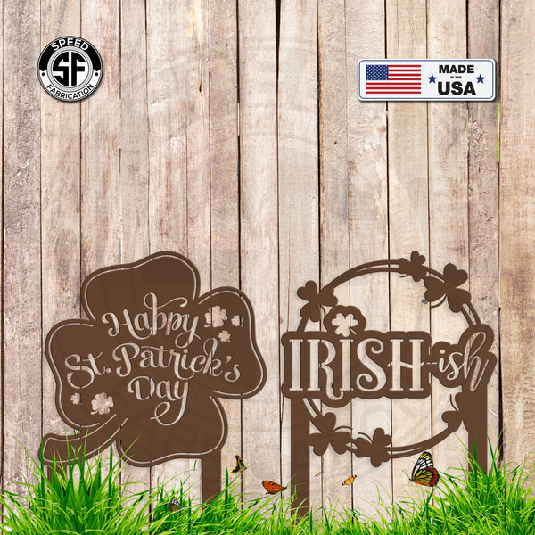 Assorted St. Patrick's Day Decor Metal Yard Stakes- St. Patty's Day