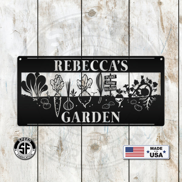 Personalized Vegetable Garden Metal Sign