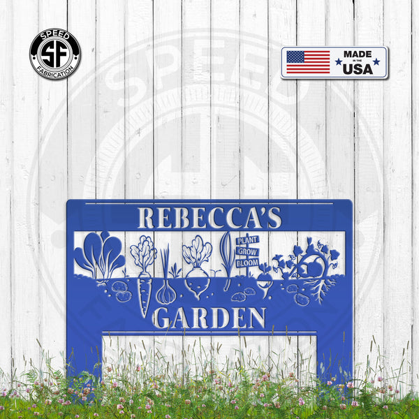Personalized Vegetable Garden Metal Yard Stake Sign