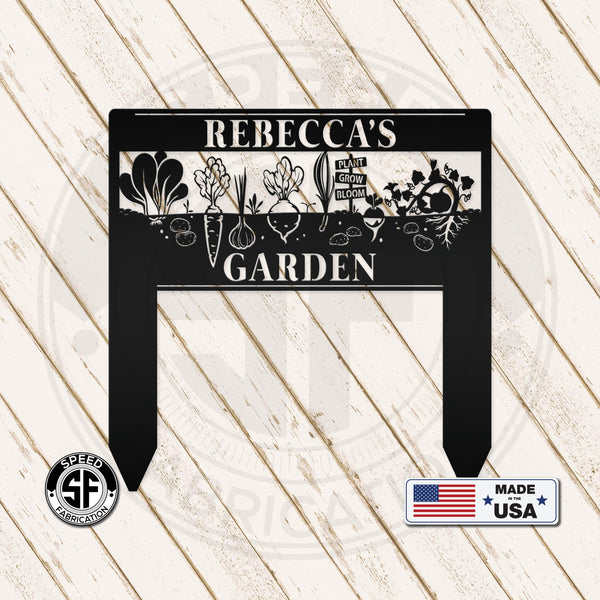 Personalized Vegetable Garden Metal Yard Stake Sign