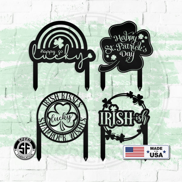 Assorted St. Patrick's Day Decor Metal Yard Stakes- St. Patty's Day