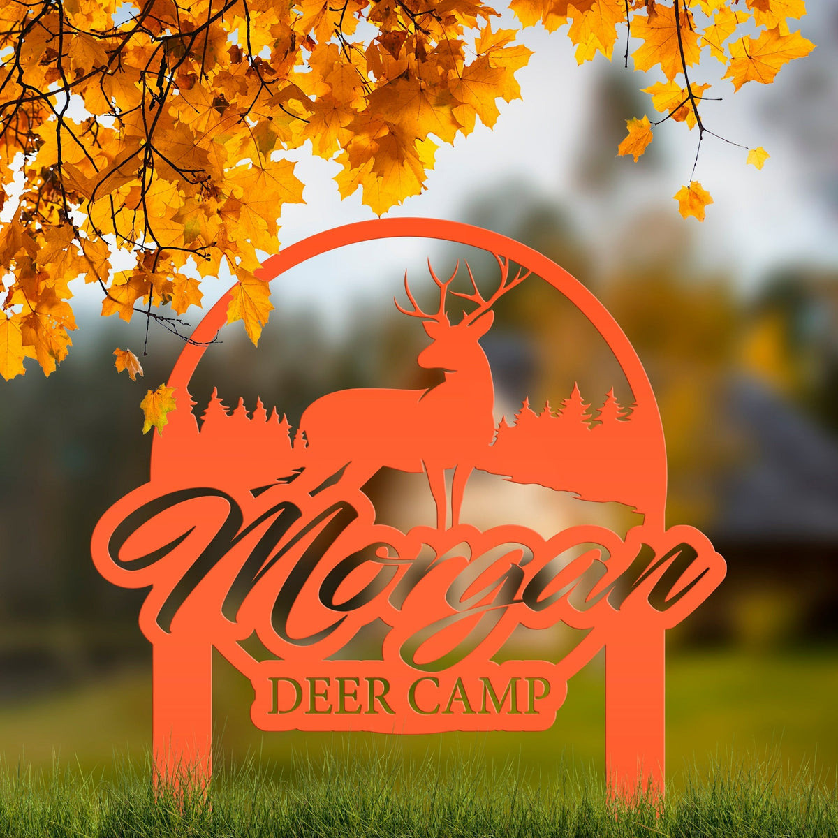 Custom Deer Camp Laser Cut Metal Yard StakeCustomPersonalized Deer Y
