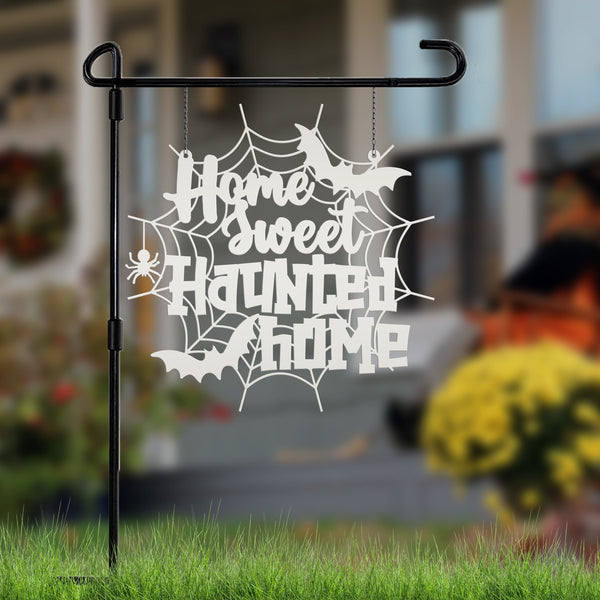 Home Sweet Haunted Home Metal Sign - Halloween Decor