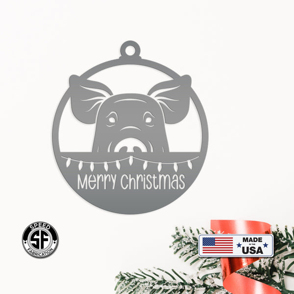 Pig Metal Ornament, Farm Ornament
